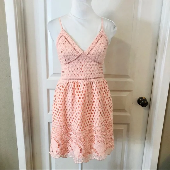 knee length dresses for ladies 1930s Pure Peach Silk with Ecru Lace Bodice Hollywood Glam Slip Dress